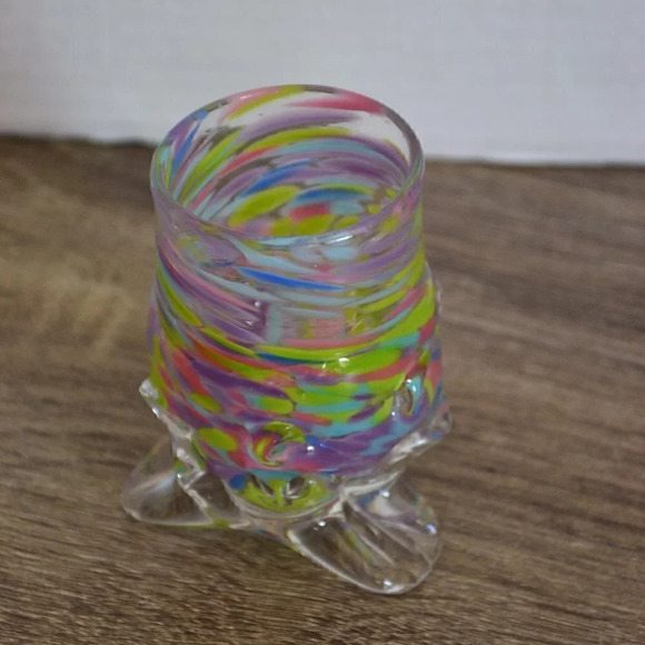 Blown  Splatter Glass Bud Vase - Picture 1 of 4